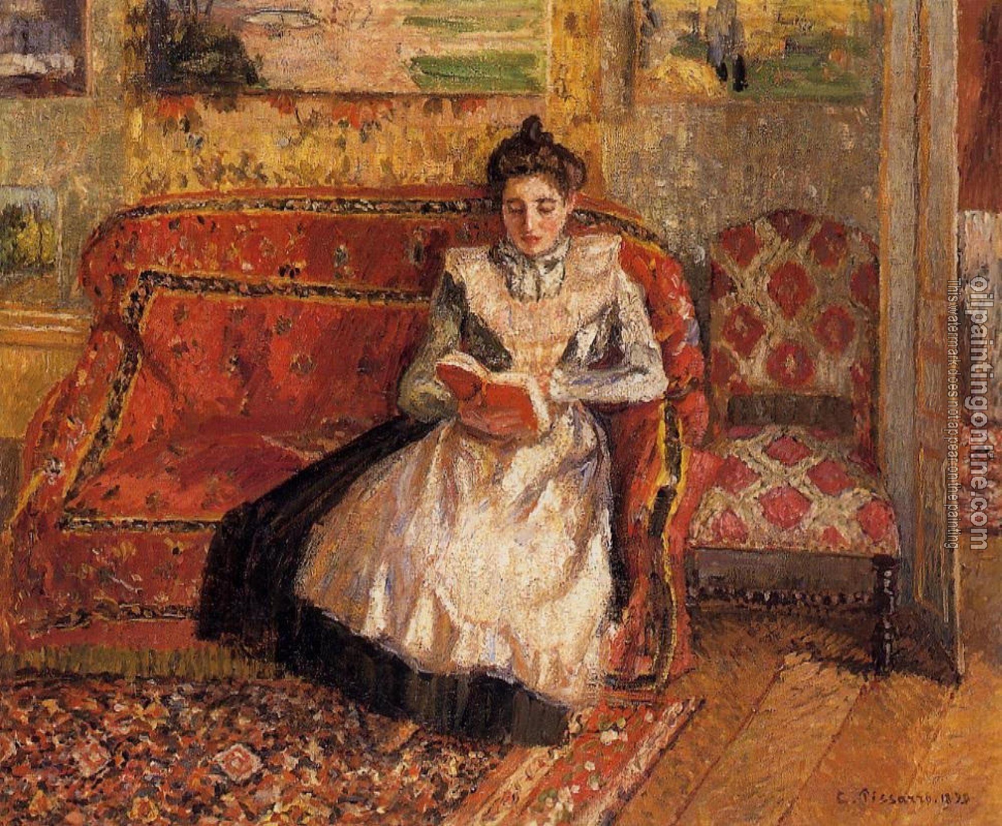 Pissarro, Camille - Jeanne Reading